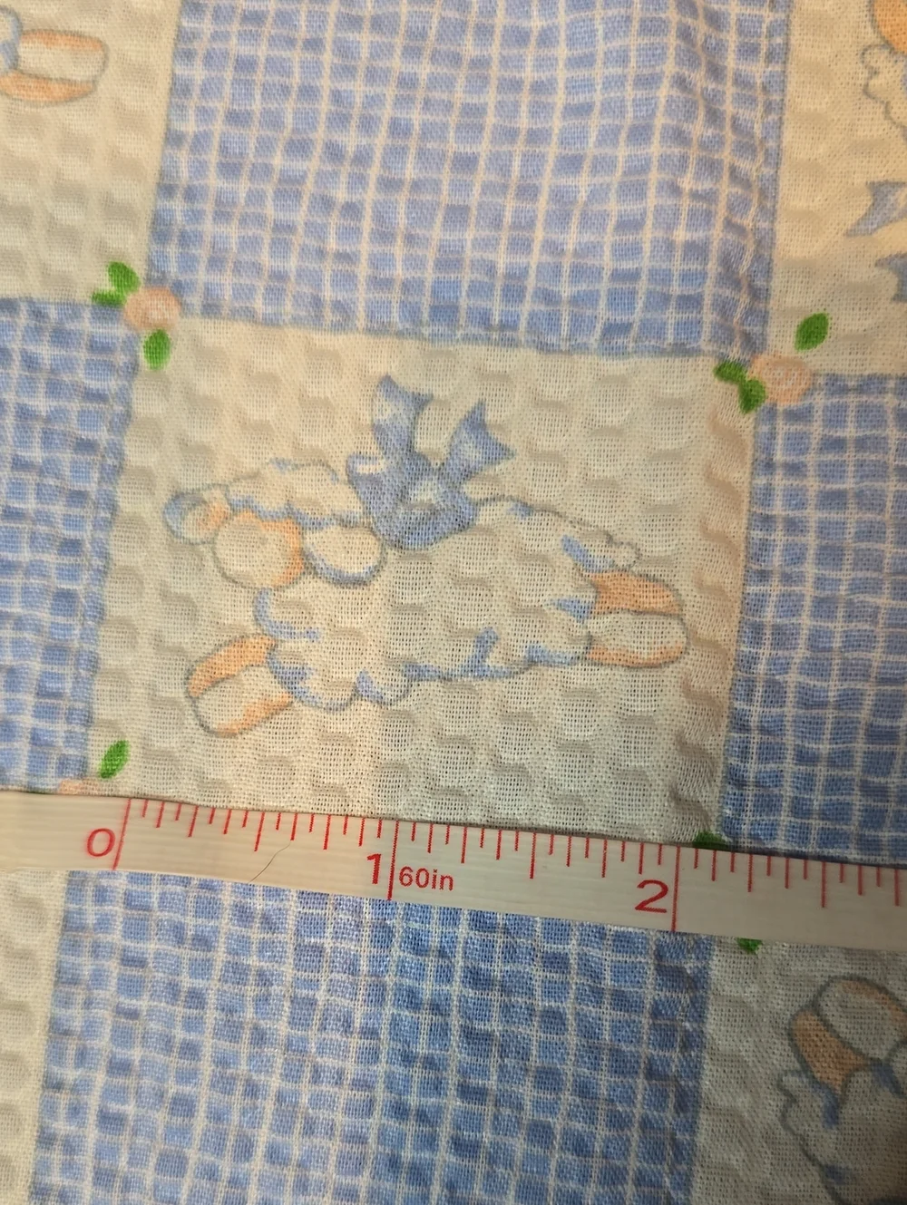 Blue and Cream Baby Lamb Quilted Blanket fabric cut out, needs to be sewn